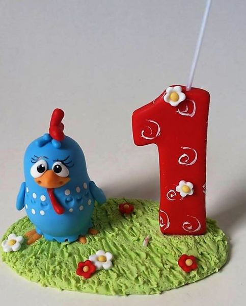 vela galinha pintadinha em biscuit