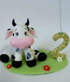 vela vaca em biscuit(fazendinha)