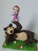 masha e o urso em biscuit