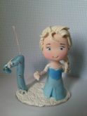 vela elsa frozen em biscuit